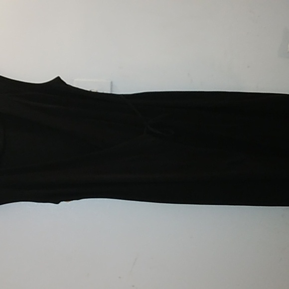 Black Faux Wrap Dress - Picture 5 of 6